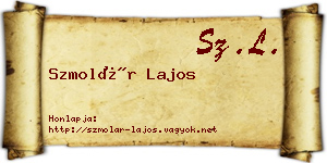 Szmolár Lajos névjegykártya