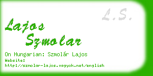 lajos szmolar business card